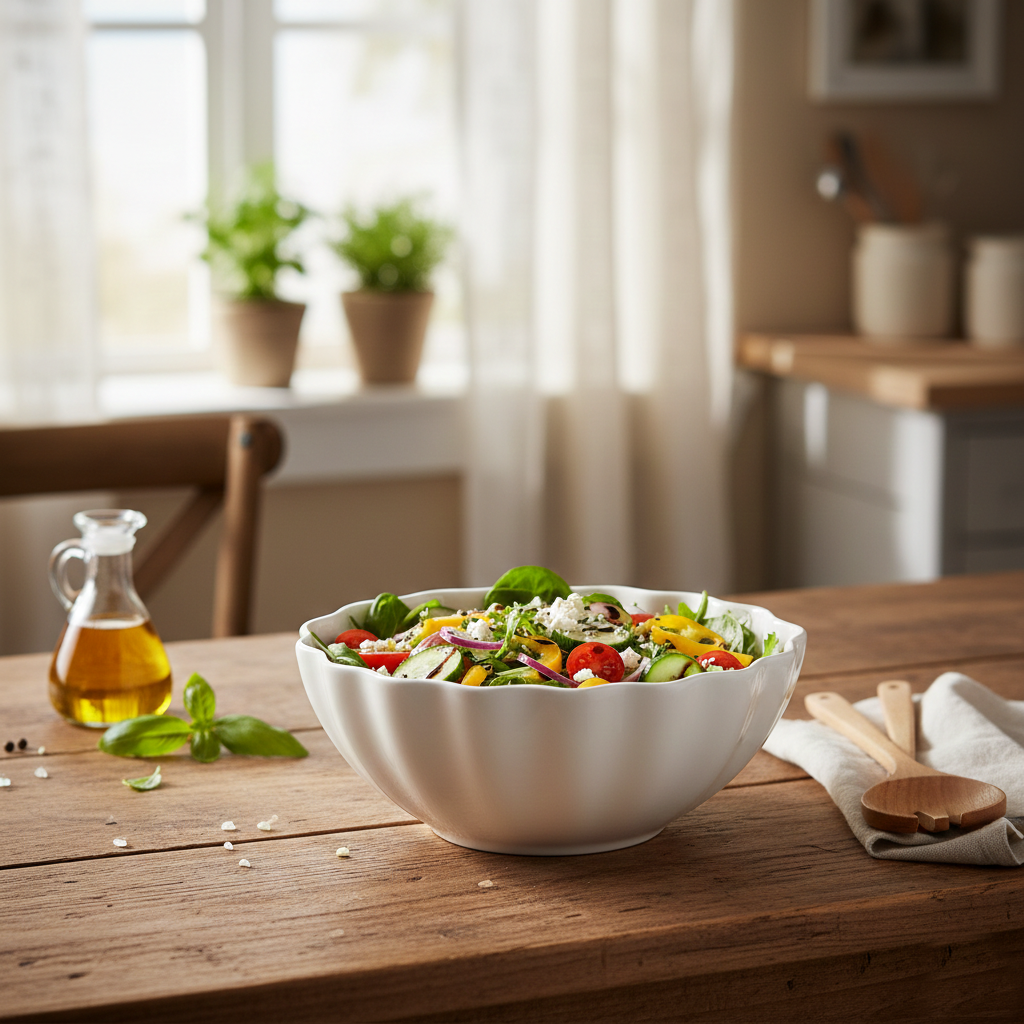 SALAD BOWL BEIGE AGRA