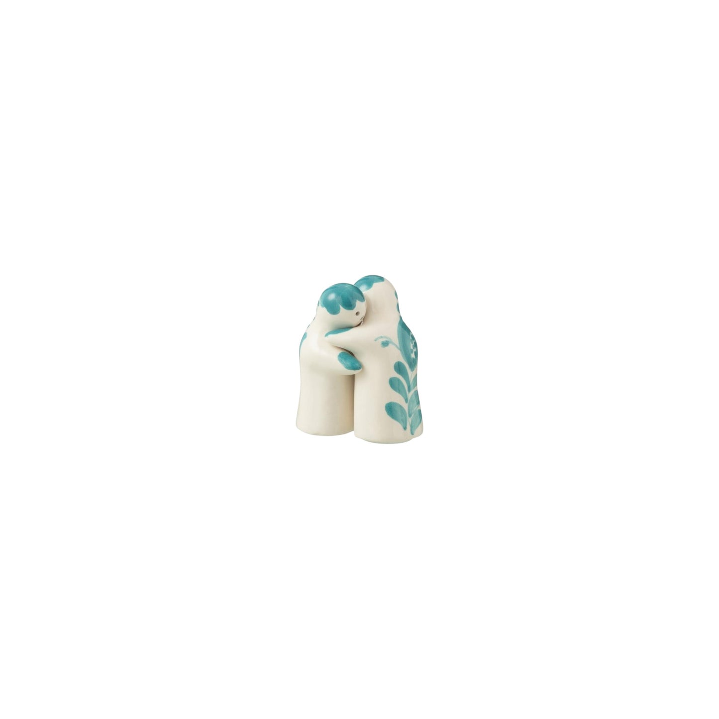 SALT AND PEPPER GRANADA CERAMIC AQUA AND WHITE