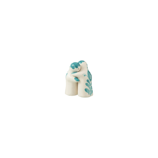 SALT AND PEPPER GRANADA CERAMIC AQUA AND WHITE