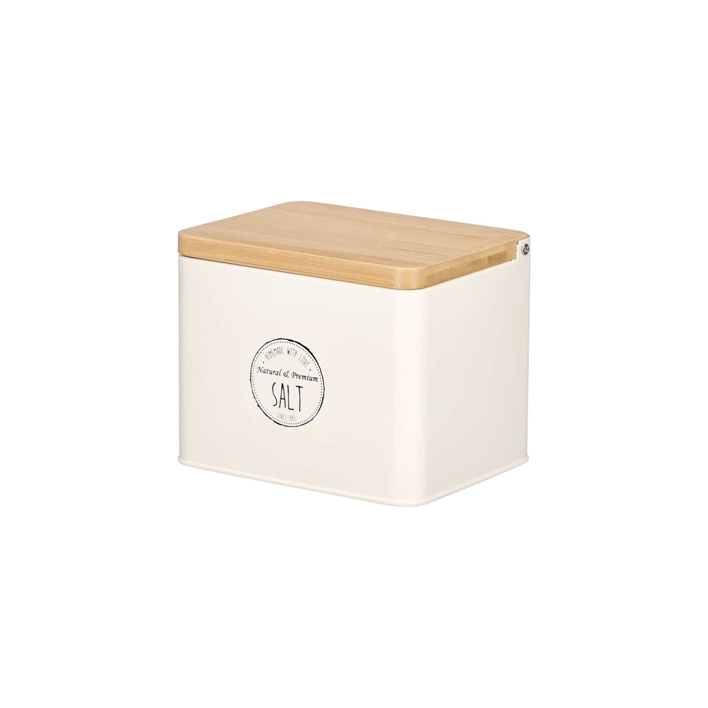 SALT CELLAR CREAM WITH LID BAMBOO