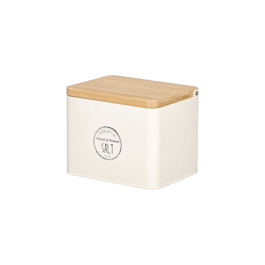 SALT CELLAR CREAM WITH LID BAMBOO