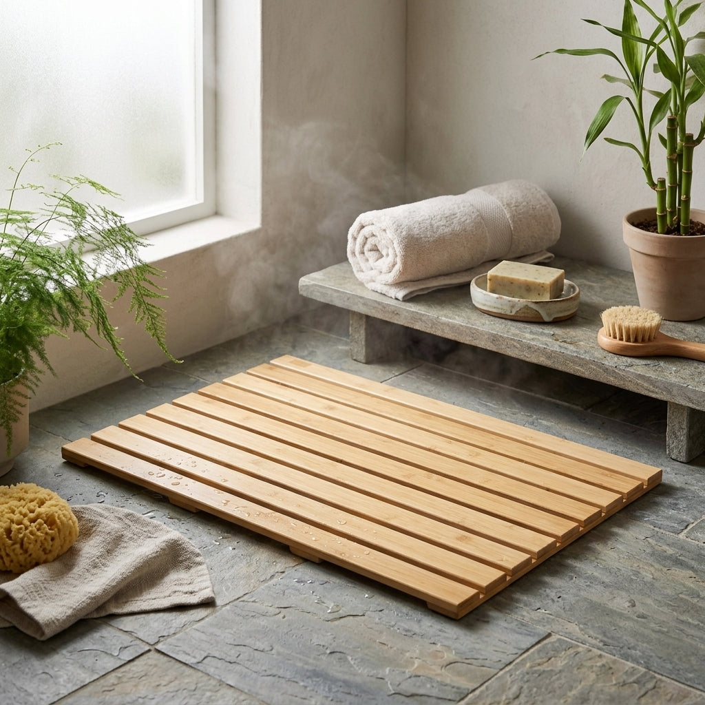 SHOWER MAT BAMBOO LARGE
