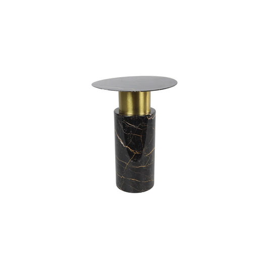 SIDE TABLE LIVA MARBLE BLACK AND GOLD