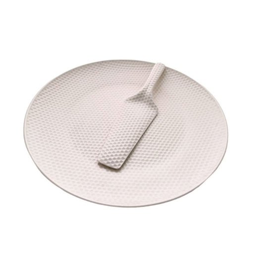 SNOW CAKE PLATE WHITE