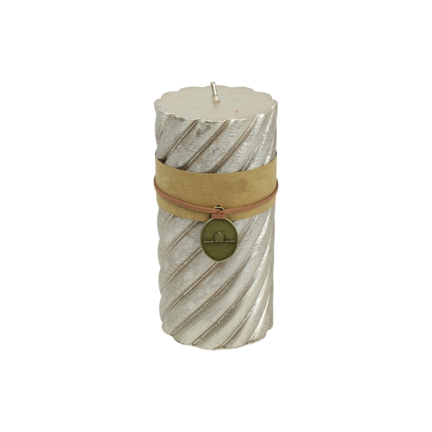 SPIRAL CANDLE ROUND TONNIE METALLIC SILVER