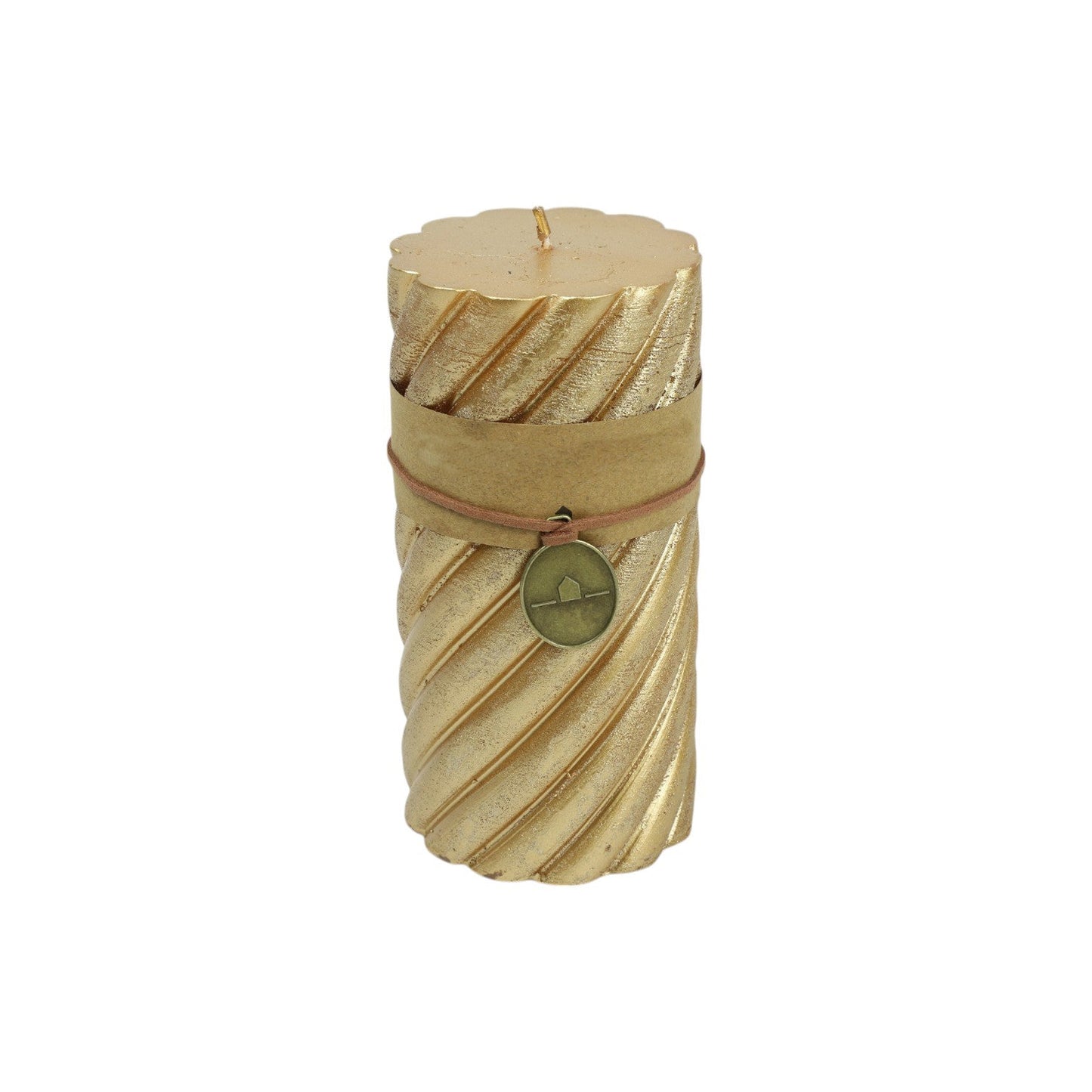 SPIRAL CANDLE ROUND TONNIE METALLIC GOLD