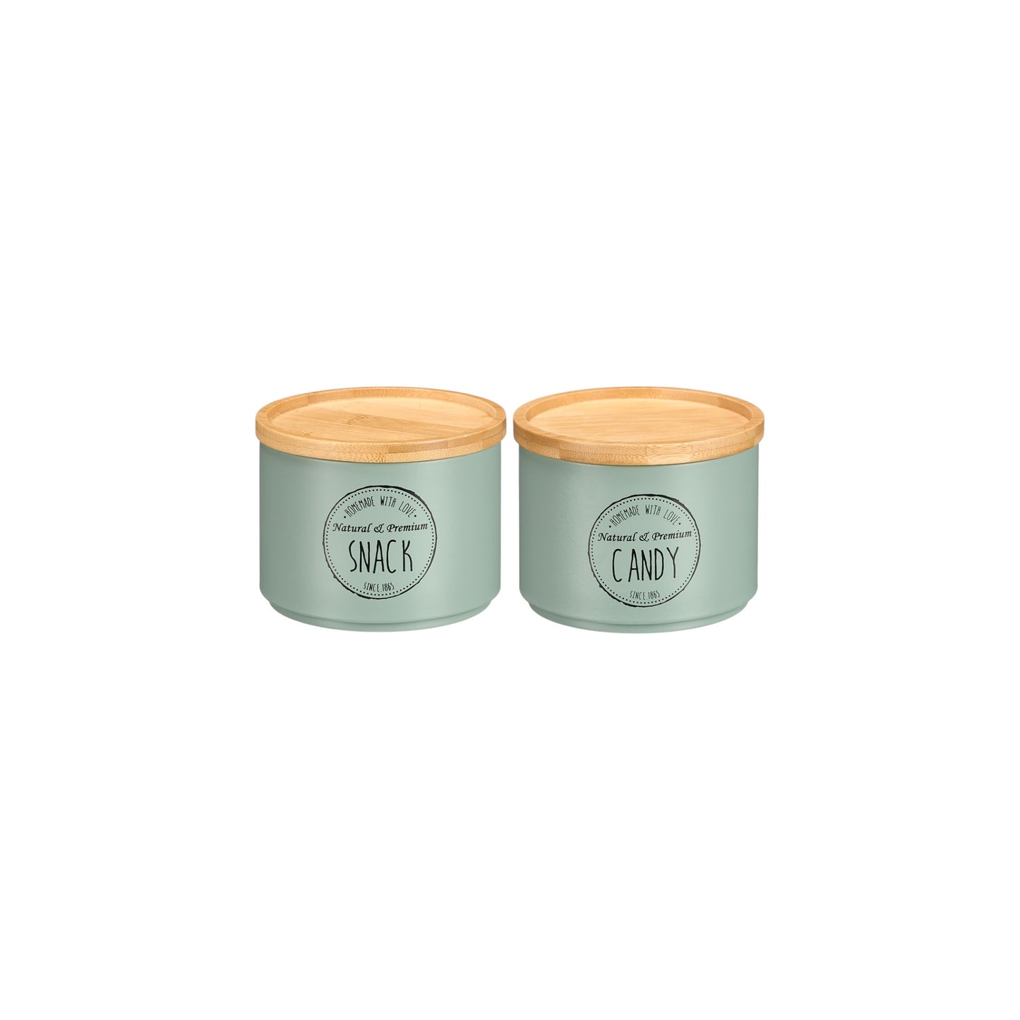 STACKABLE JAR WITH BAMBOO LID