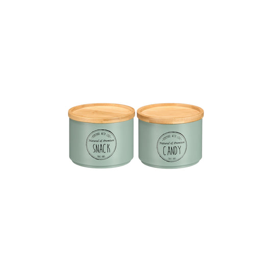 STACKABLE JAR WITH BAMBOO LID