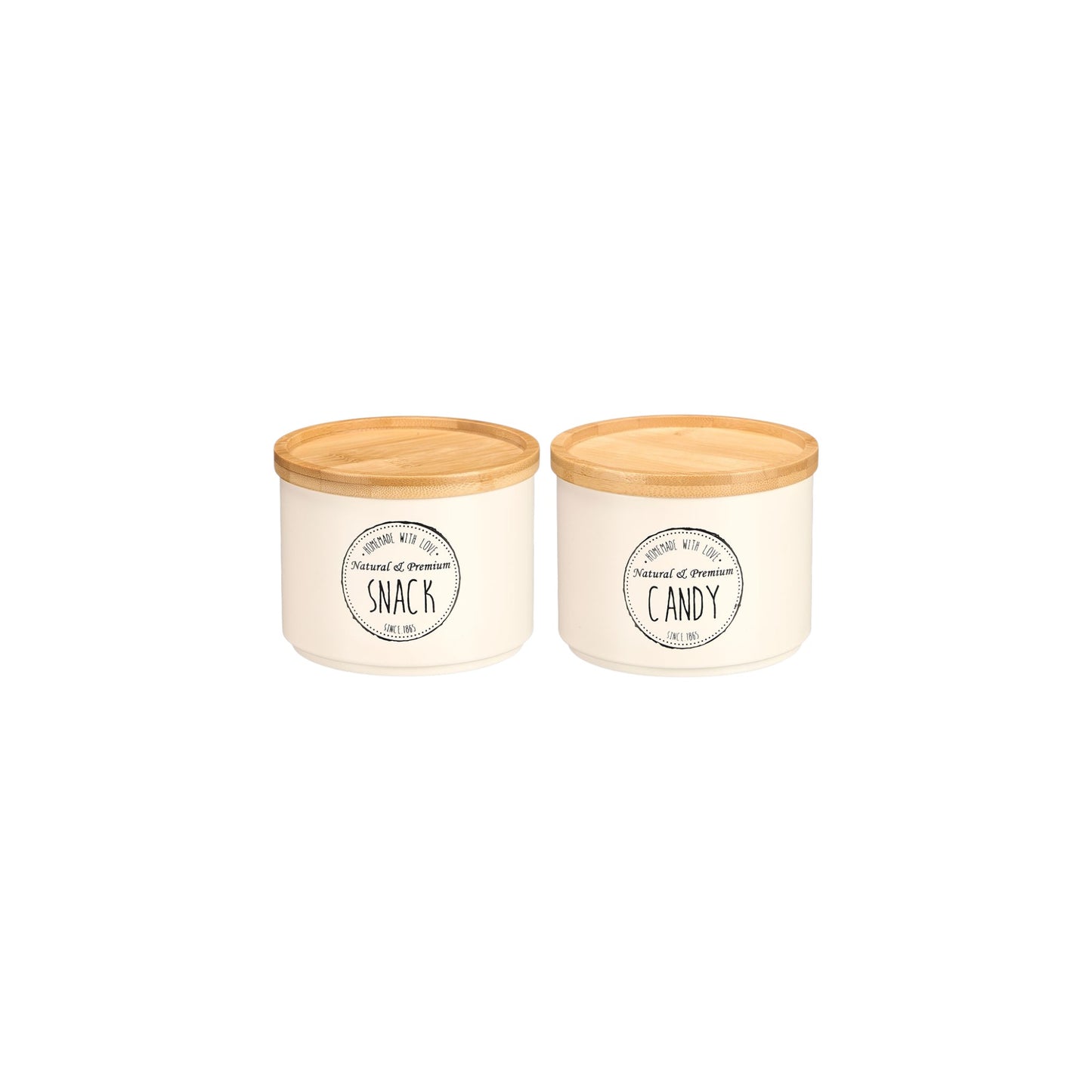 STACKABLE JAR WITH BAMBOO LID