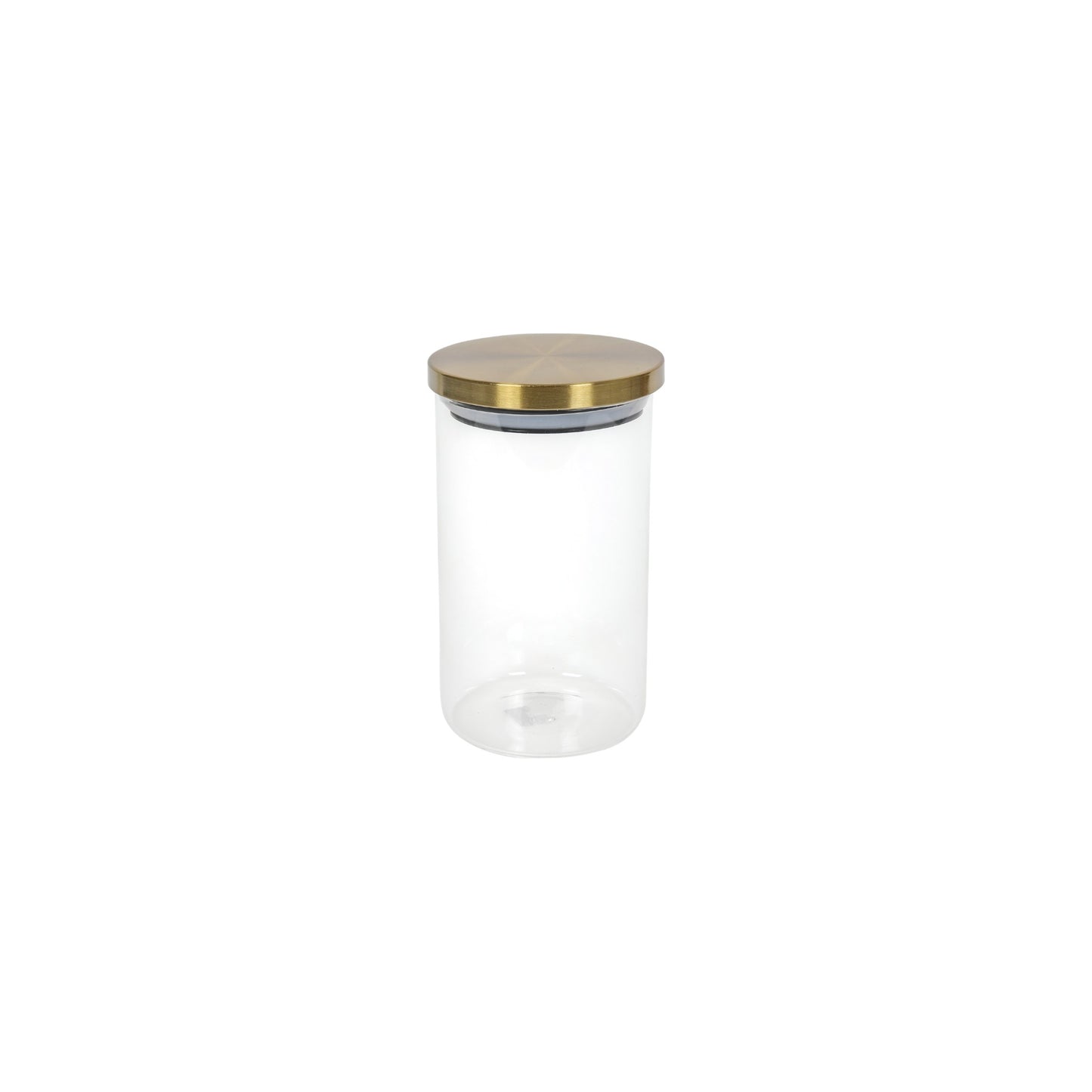 STORAGE JAR CLEAR WITH GOLD LID