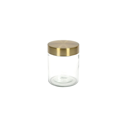 STORAGE JAR GLASS WITH GOLD COVER