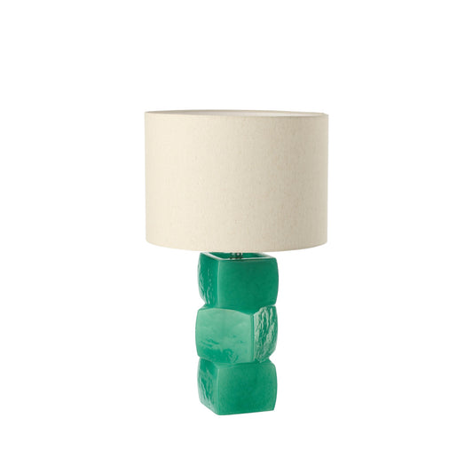 TABLE LAMP 3 CUBES GLASS GREEN