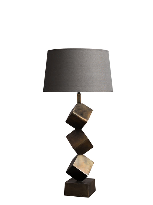 TABLE LAMP CUBIC WITH LAMPSHADE