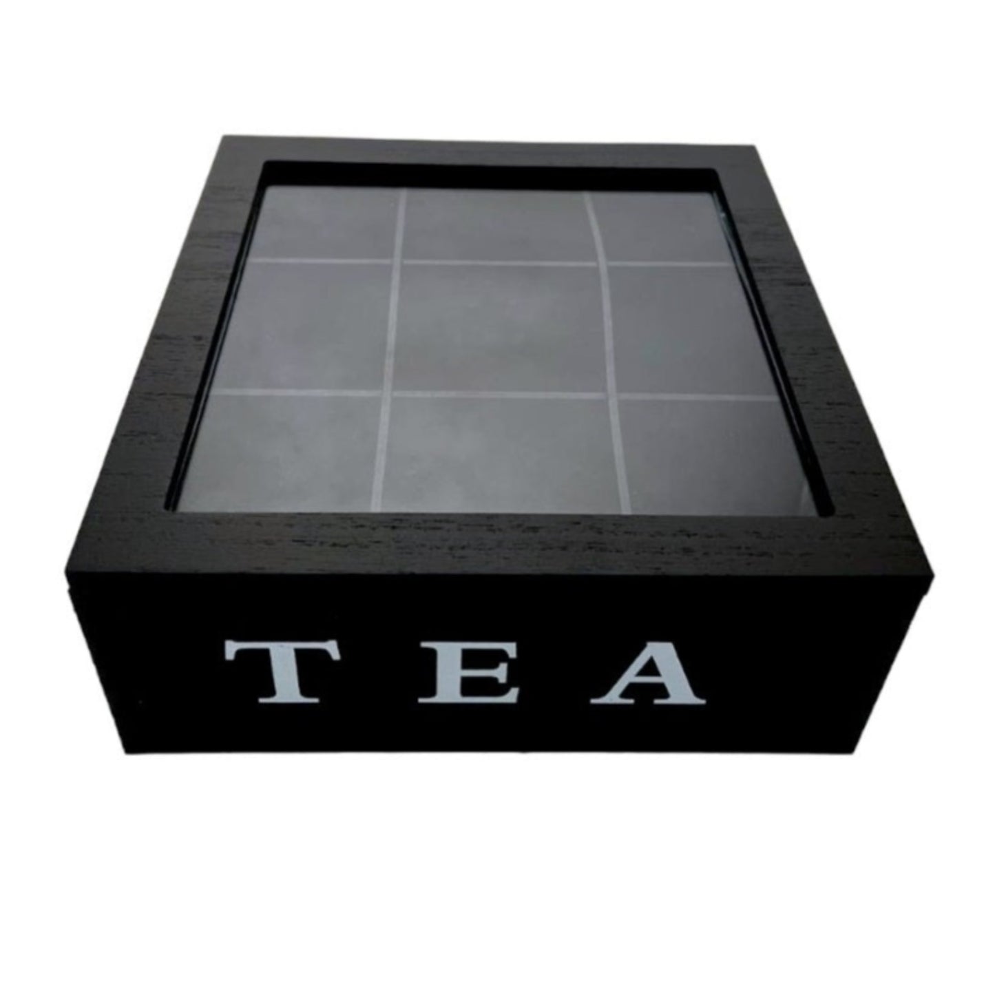 TEA BOX WOOD WITH 9 COMPARTMENTS