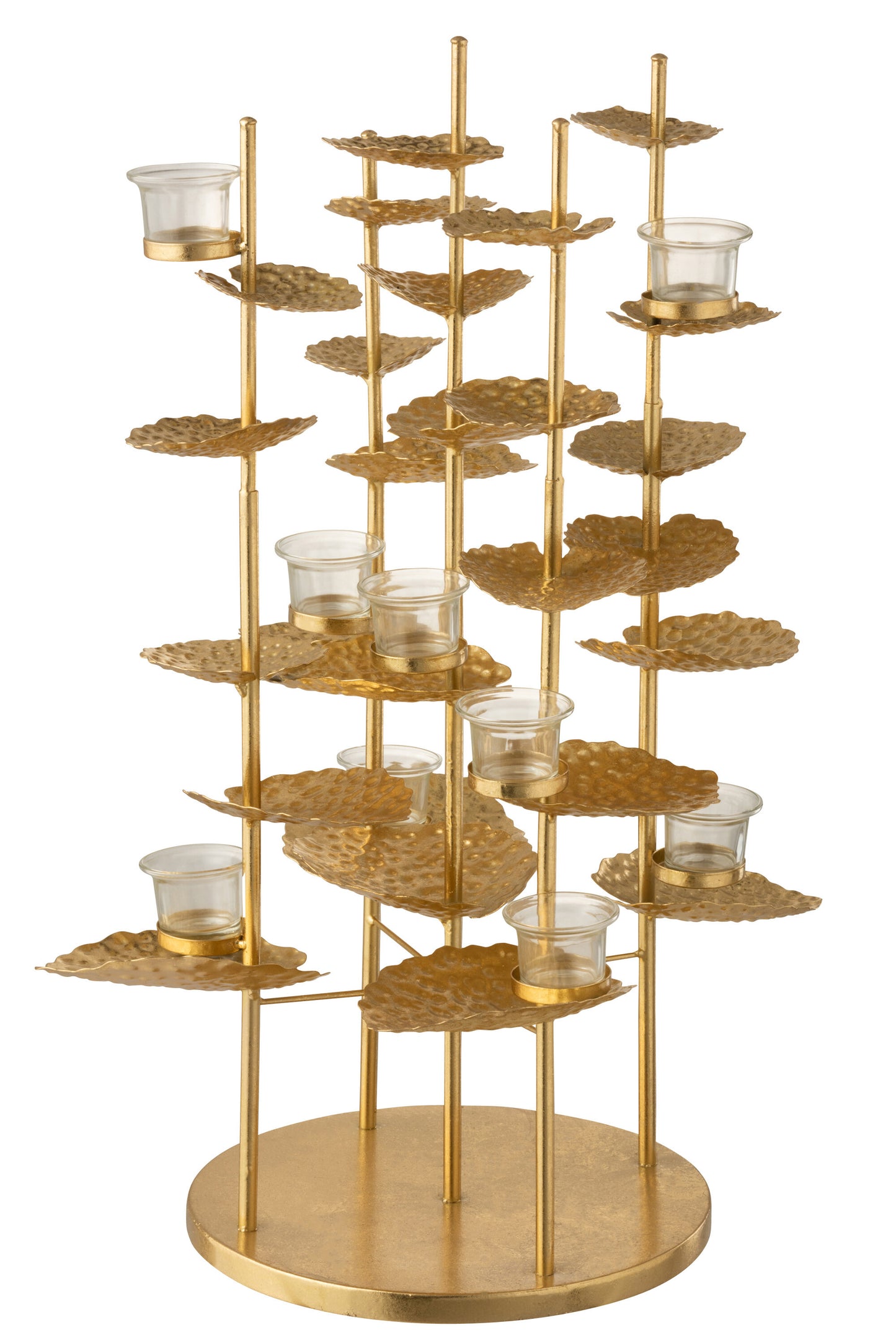 TEALIGHT HOLDER FLOWER GOLD