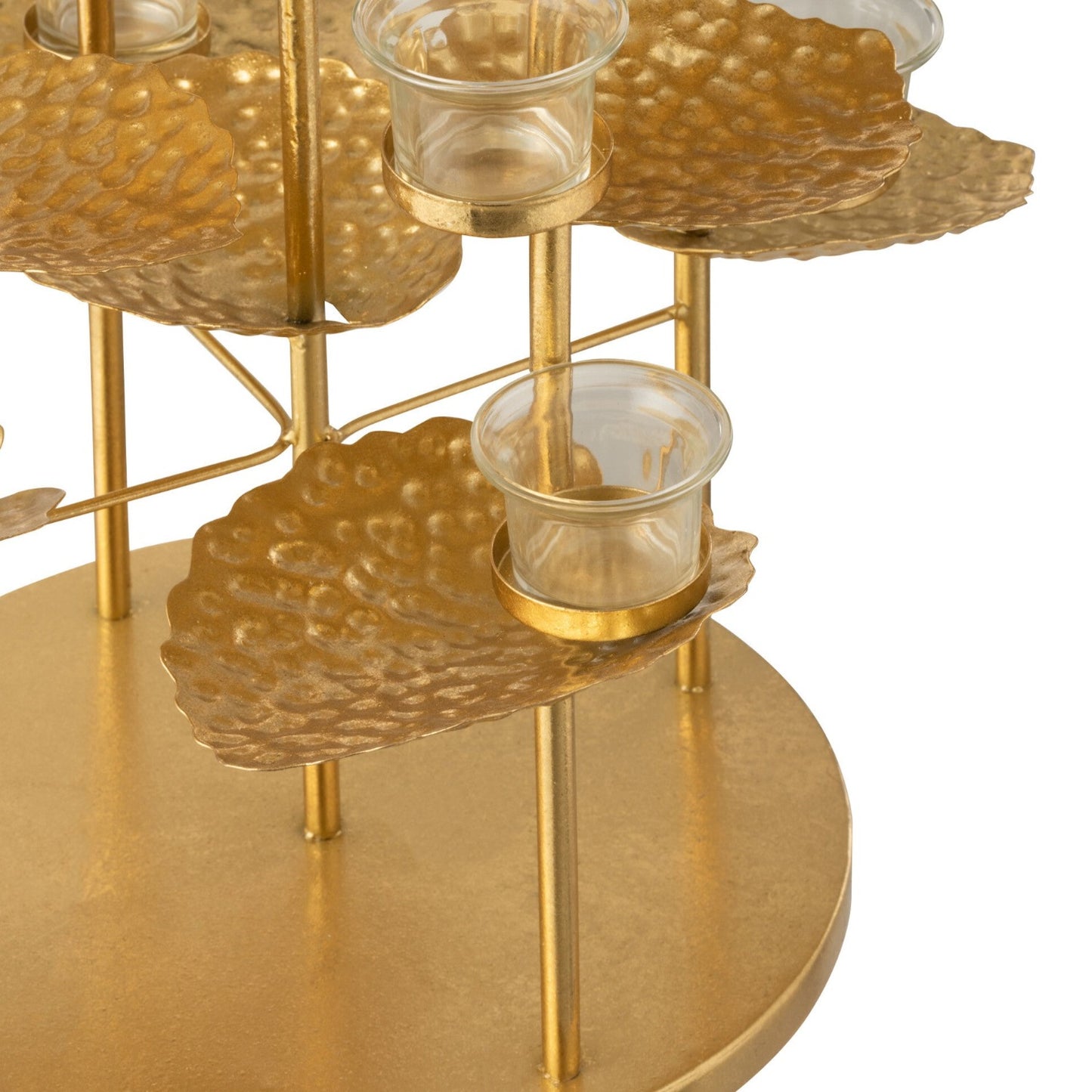 TEALIGHT HOLDER FLOWER GOLD