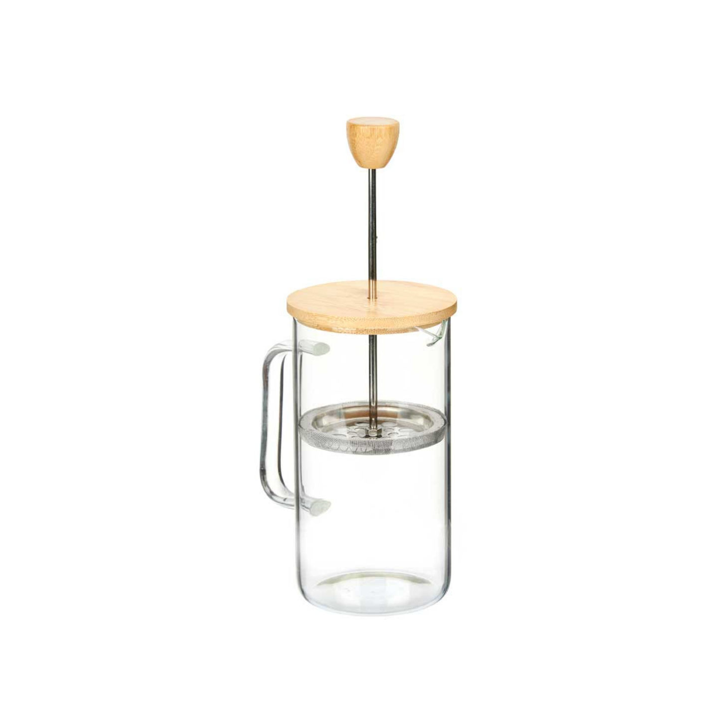 TEAPOT BOROSILICATE WITH PLUNGER AND BAMBOO LID