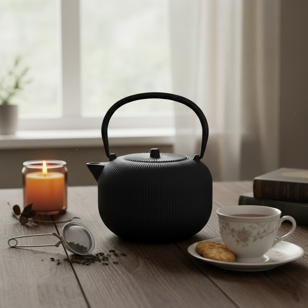 TEAPOT GYOKURO CAST IRON 1 L GREY