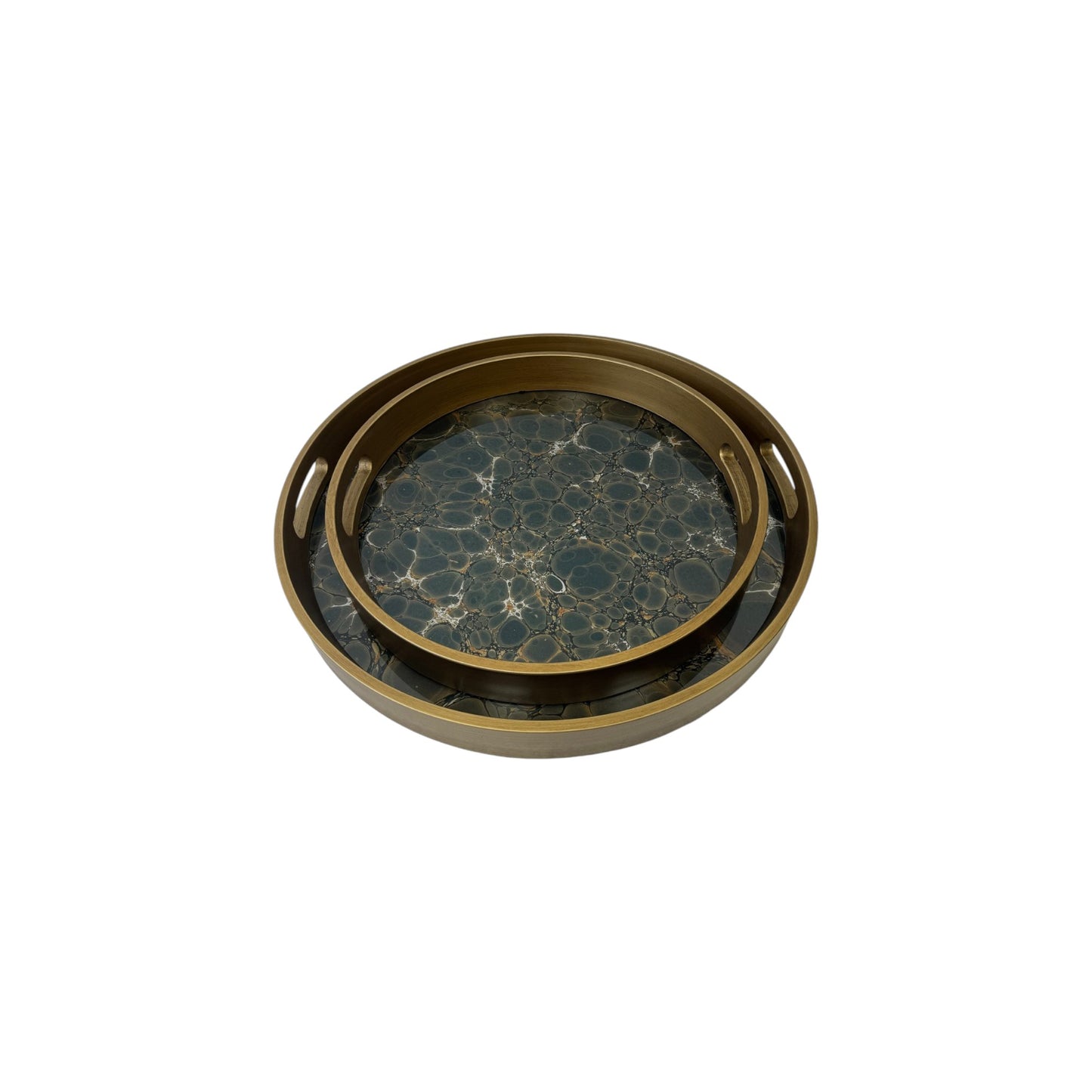 TRAY MALACHITE ROUND