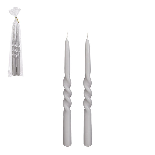 S2 TWIST CANDLE LIGHT GREY