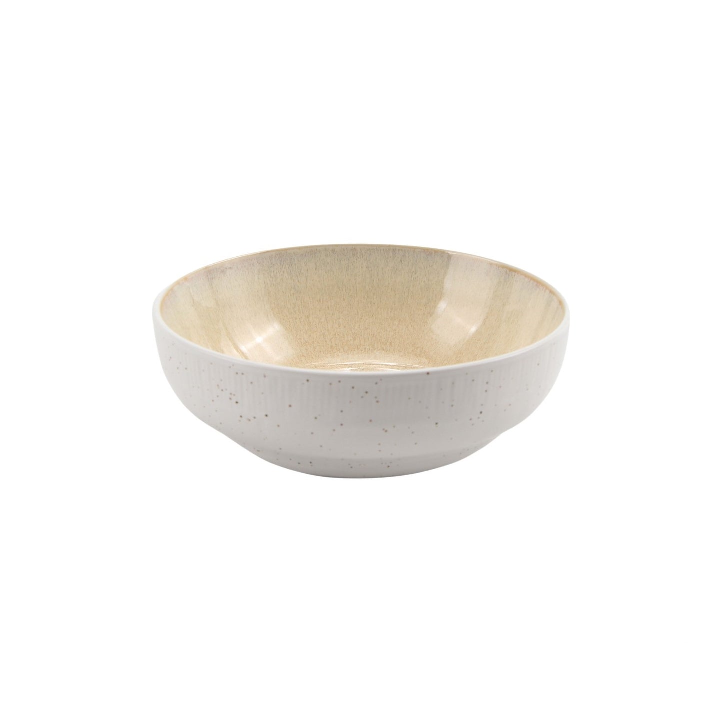 TZIA BOWL REACTIVE GLAZE WHITE AND BEIGE