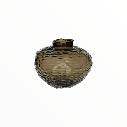 VASE BARKON H 15.5 CM TAUPE
