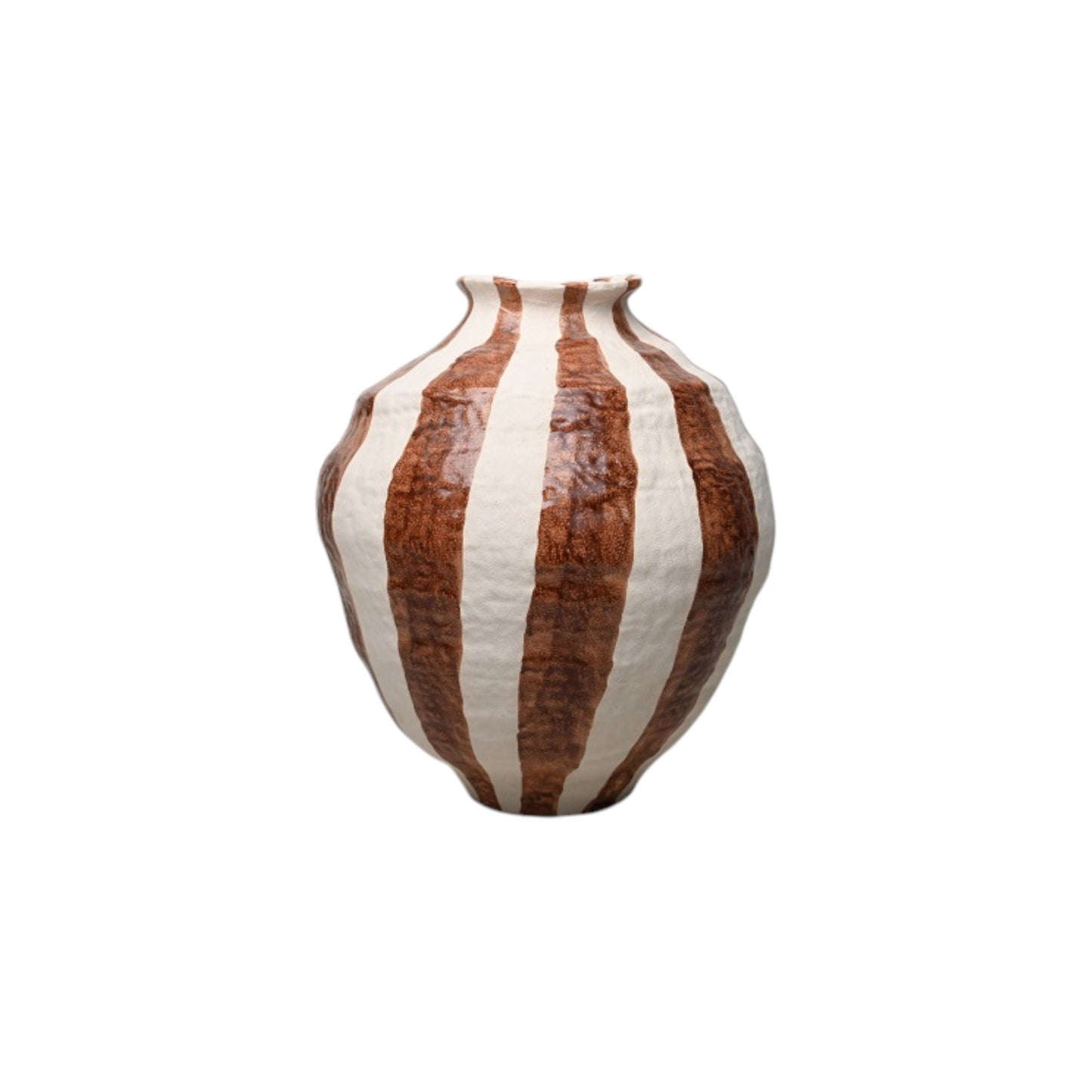 VASE CERAMIQUE CREME BRUN D33H38 275-105