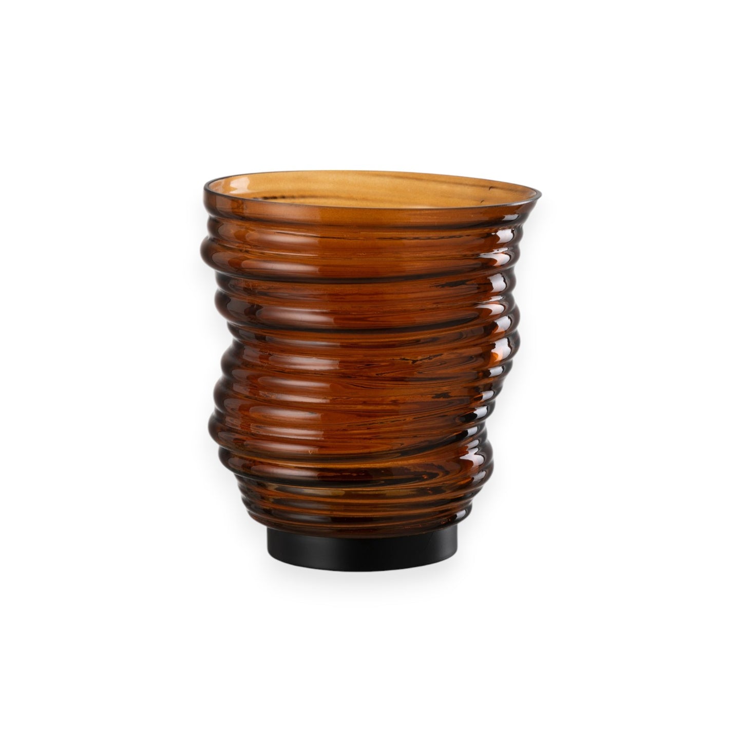 VASE TORNADO GLASS BROWN