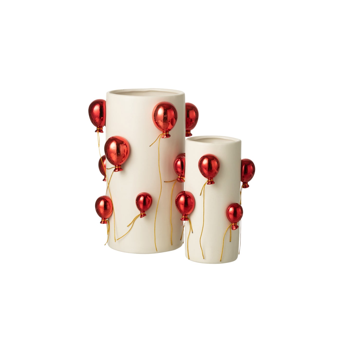 VASE BALLOON WHITE AND RED