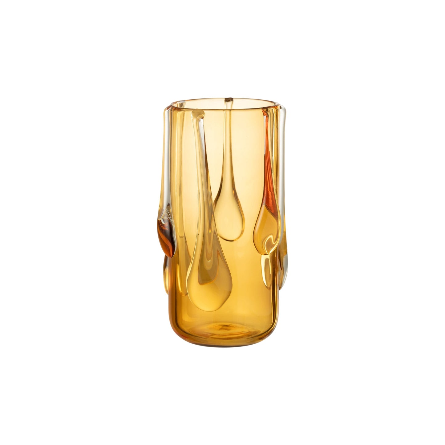 VASE DRIPPY GLASS AMBER