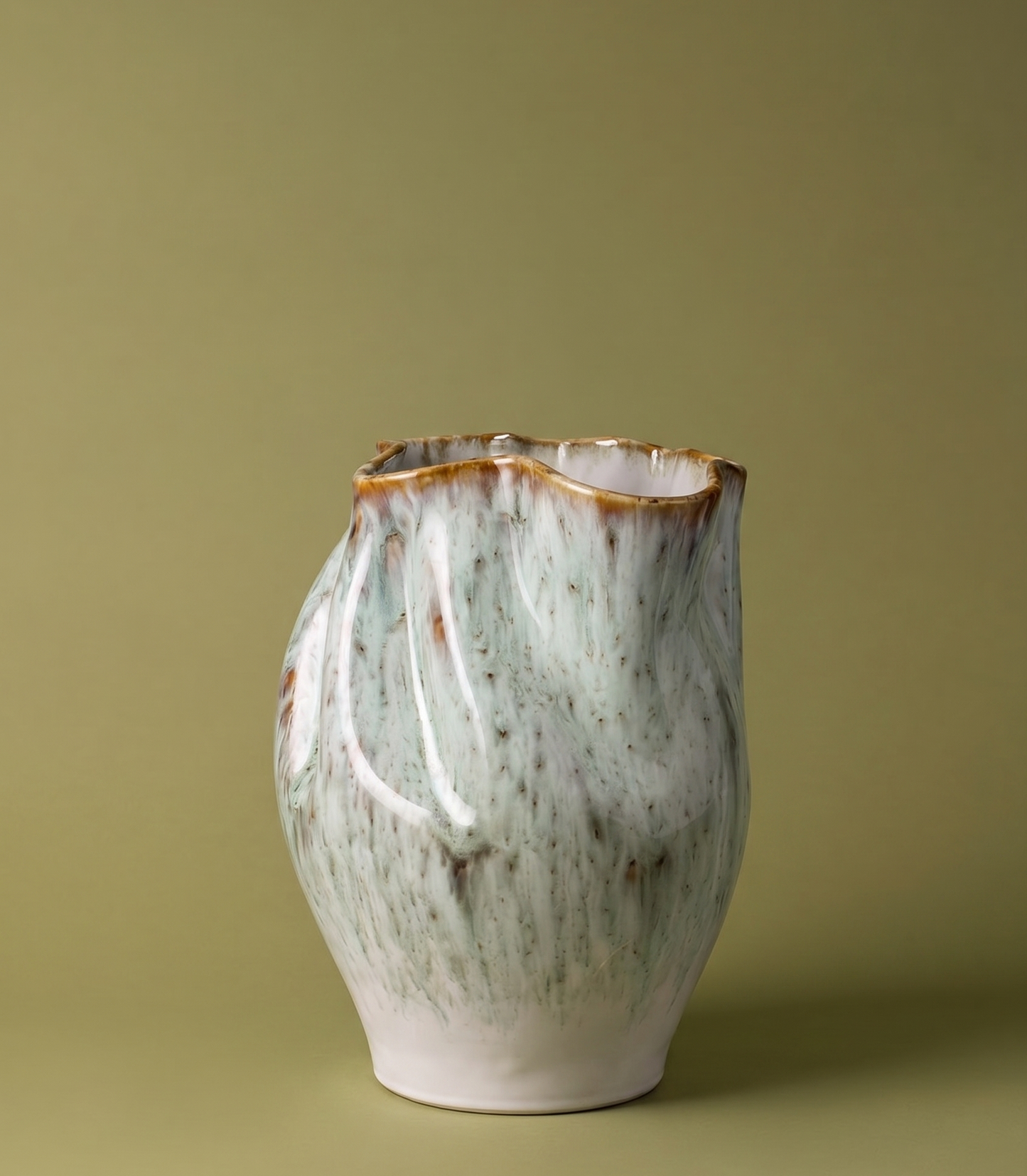 VASE GREEN STONEWARE