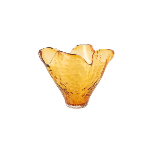 VASE IRREGULAR GLASS CARAMEL