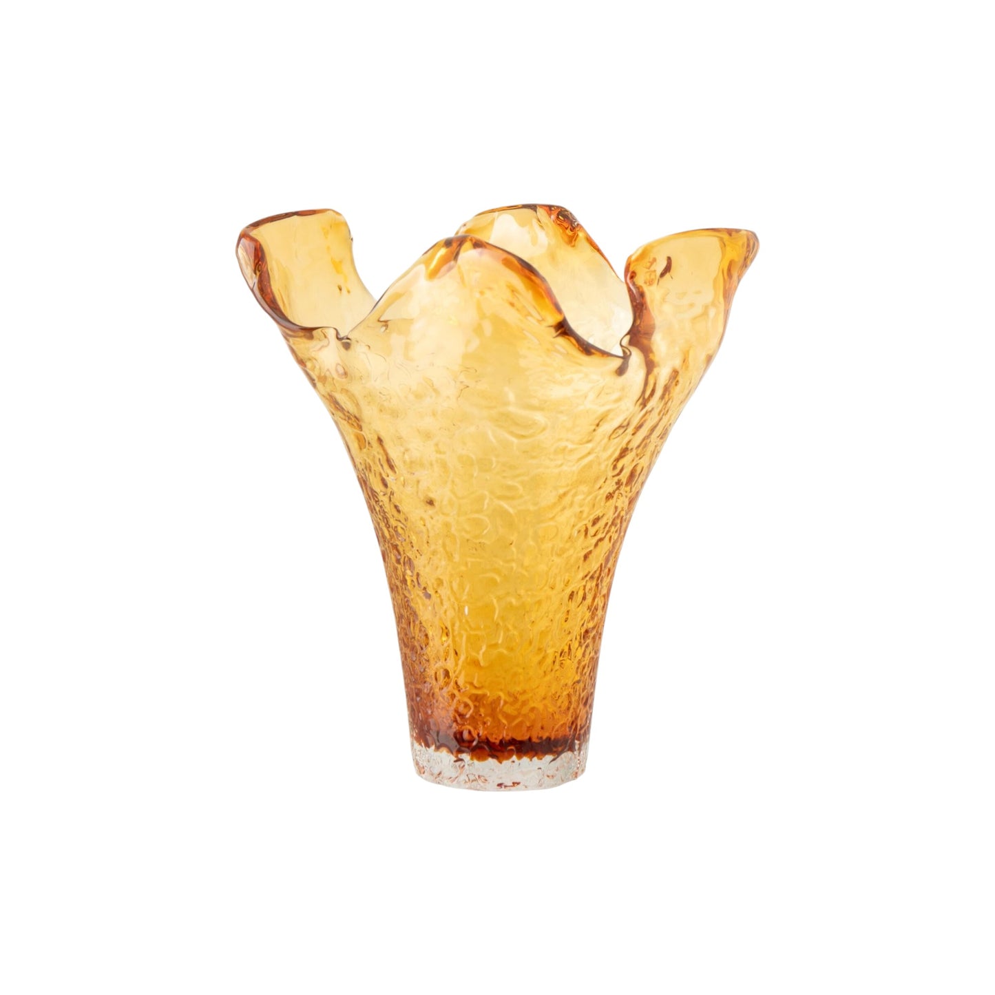 VASE IRREGULAR GLASS CARAMEL