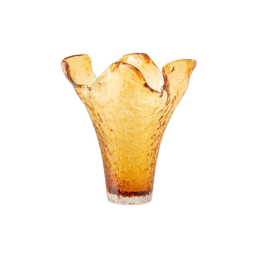 VASE IRREGULAR GLASS CARAMEL