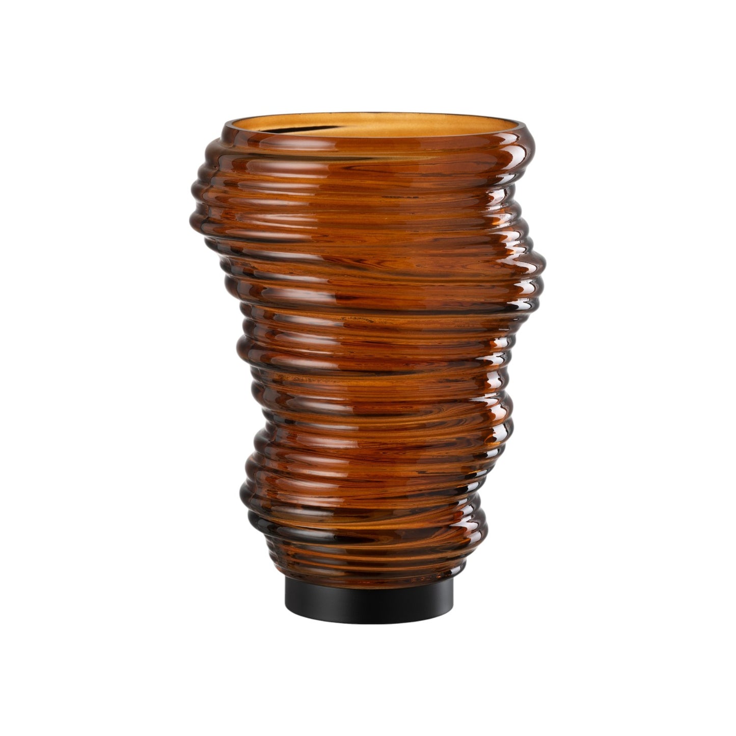 VASE TORNADO GLASS BROWN