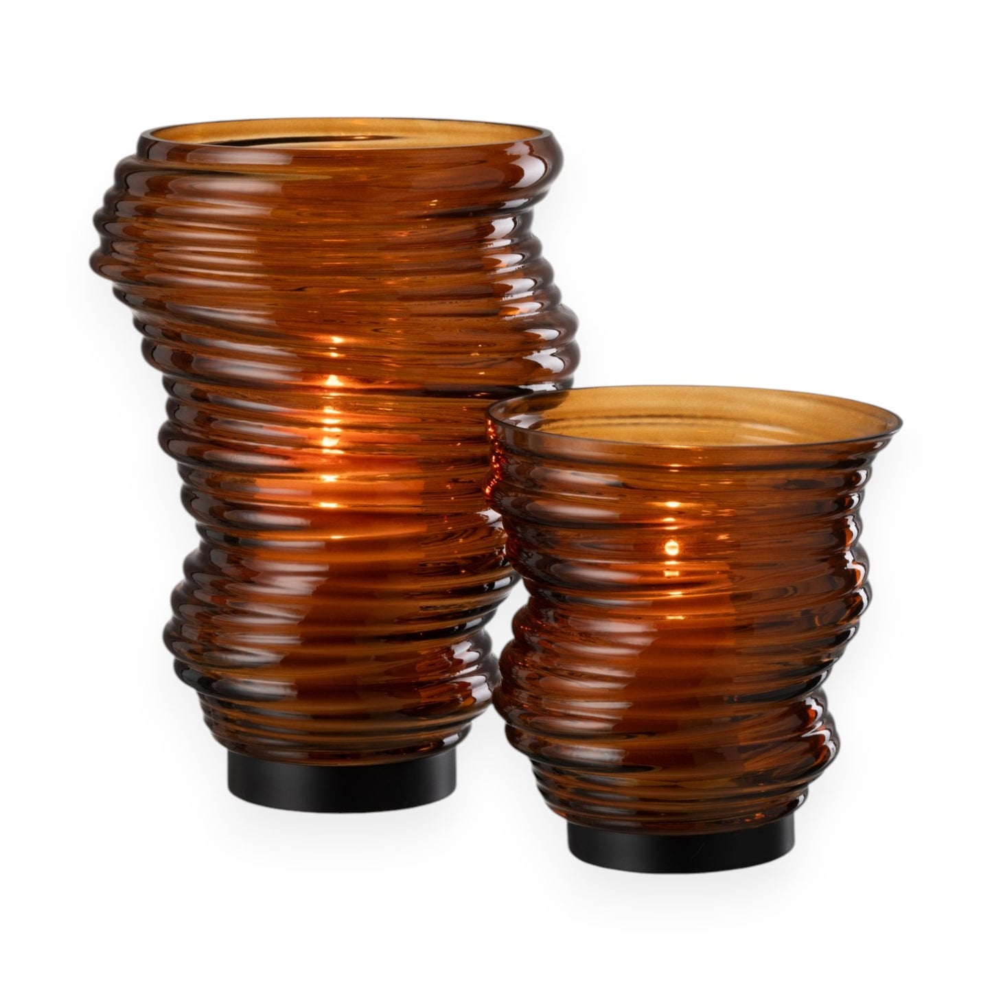 VASE TORNADO GLASS BROWN