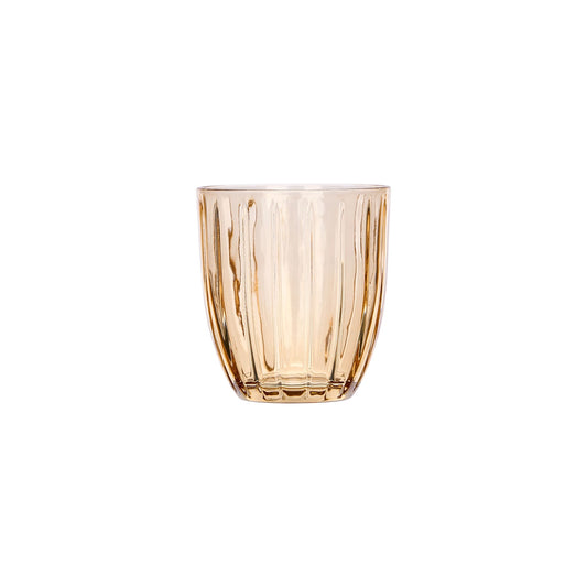WATER GLASS STRIPED AMBER