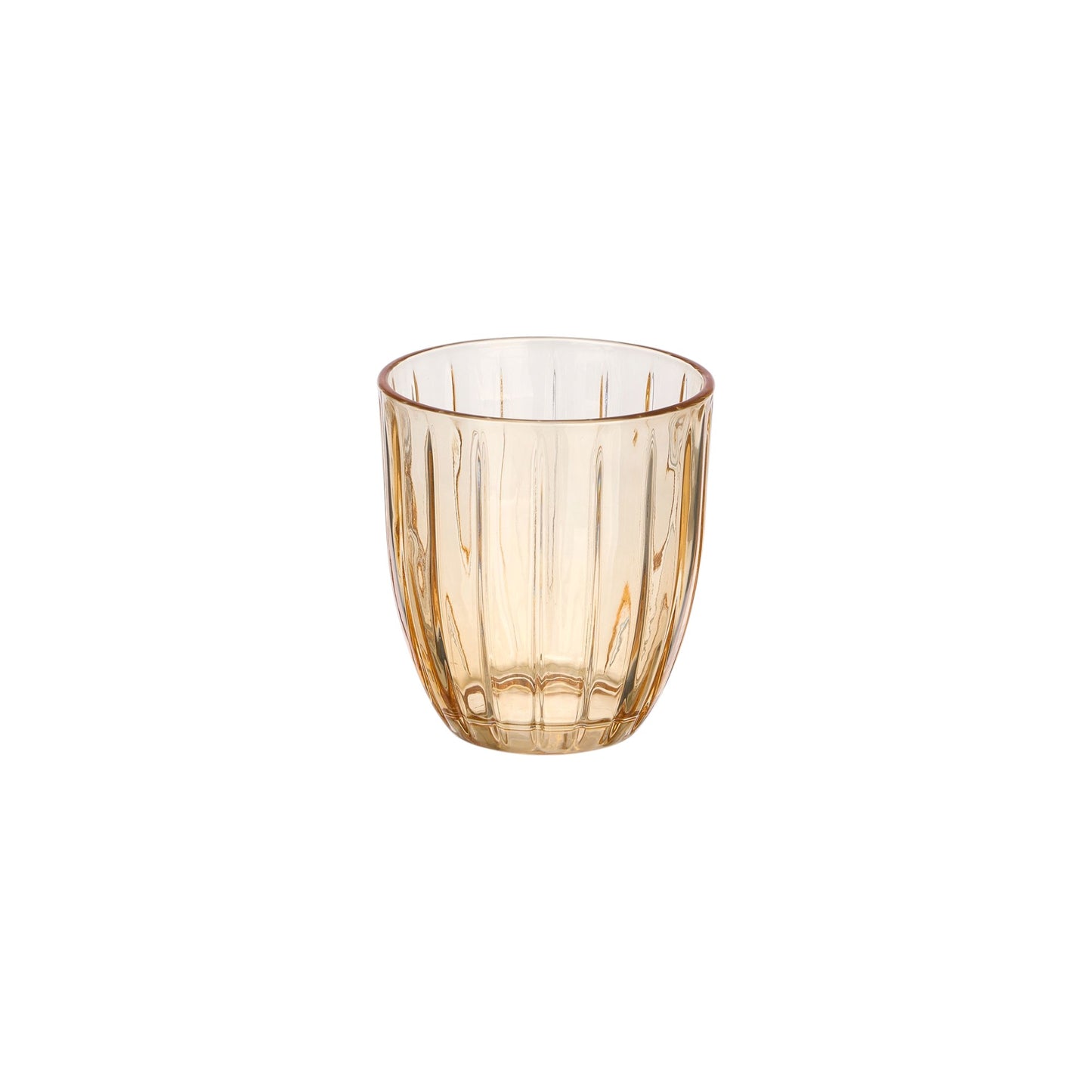 WATER GLASS STRIPED AMBER