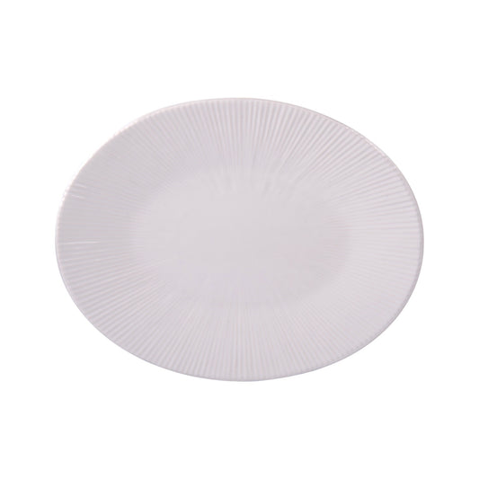 WHITE BOHEM OVAL DISH 41.5 X 32 CM