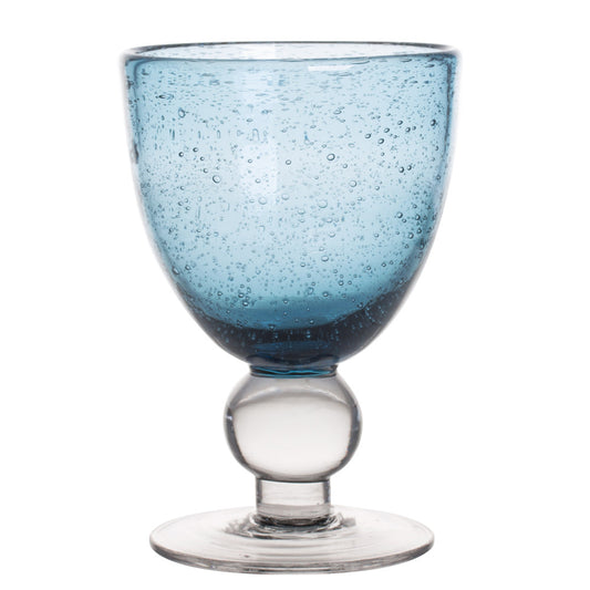 WINE GLASS BUBBLE BLUE